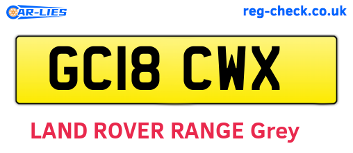 GC18CWX are the vehicle registration plates.