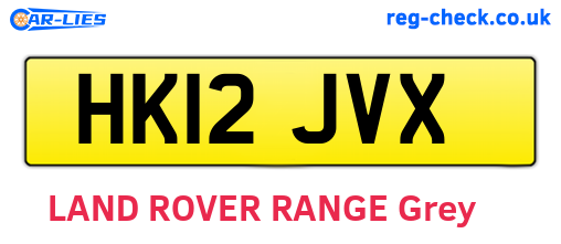 HK12JVX are the vehicle registration plates.