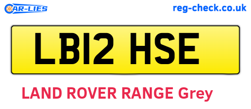 LB12HSE are the vehicle registration plates.