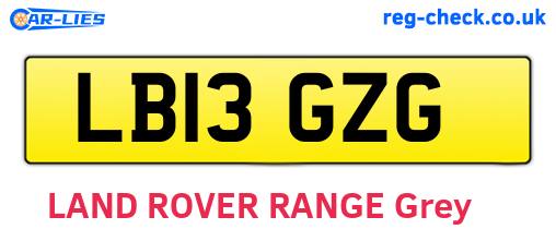 LB13GZG are the vehicle registration plates.