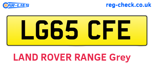 LG65CFE are the vehicle registration plates.