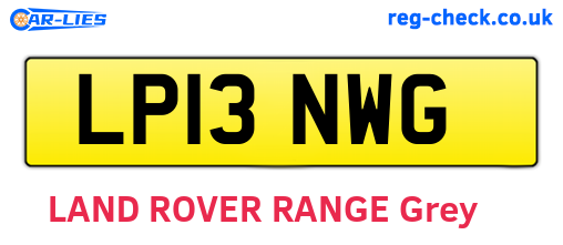 LP13NWG are the vehicle registration plates.
