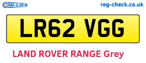LR62VGG are the vehicle registration plates.