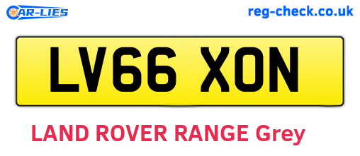 LV66XON are the vehicle registration plates.