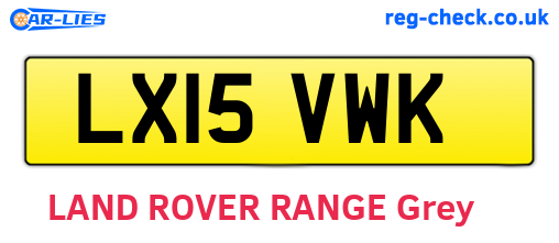 LX15VWK are the vehicle registration plates.