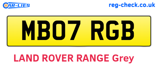MB07RGB are the vehicle registration plates.