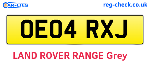 OE04RXJ are the vehicle registration plates.