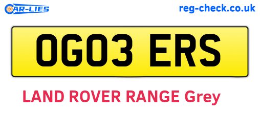 OG03ERS are the vehicle registration plates.