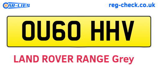 OU60HHV are the vehicle registration plates.