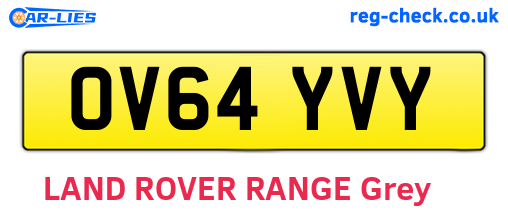 OV64YVY are the vehicle registration plates.