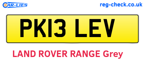 PK13LEV are the vehicle registration plates.