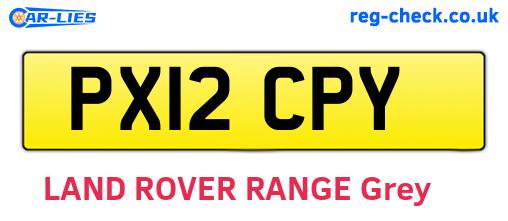 PX12CPY are the vehicle registration plates.