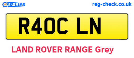 R40CLN are the vehicle registration plates.