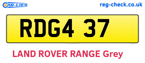 RDG437 are the vehicle registration plates.