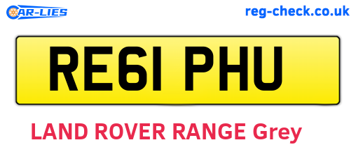 RE61PHU are the vehicle registration plates.