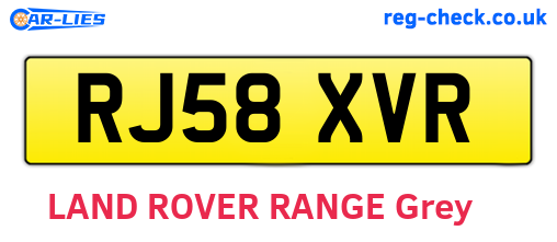 RJ58XVR are the vehicle registration plates.