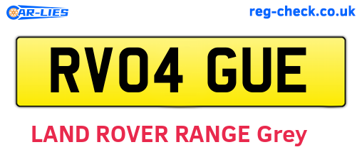 RV04GUE are the vehicle registration plates.