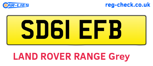 SD61EFB are the vehicle registration plates.