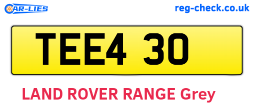 TEE430 are the vehicle registration plates.