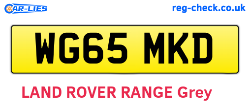 WG65MKD are the vehicle registration plates.