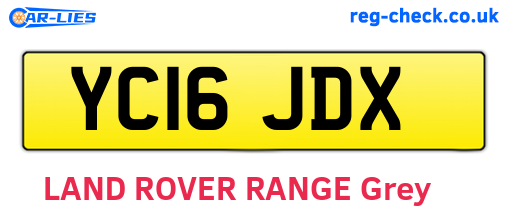 YC16JDX are the vehicle registration plates.