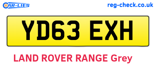 YD63EXH are the vehicle registration plates.