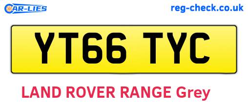 YT66TYC are the vehicle registration plates.