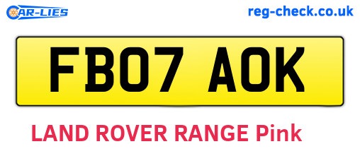FB07AOK are the vehicle registration plates.