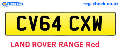 CV64CXW are the vehicle registration plates.