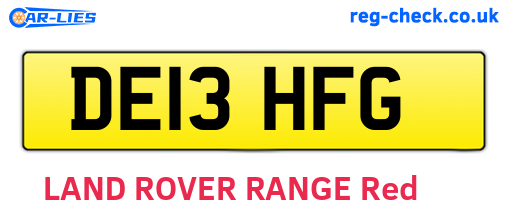DE13HFG are the vehicle registration plates.
