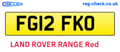 FG12FKO are the vehicle registration plates.