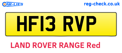 HF13RVP are the vehicle registration plates.
