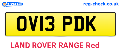 OV13PDK are the vehicle registration plates.
