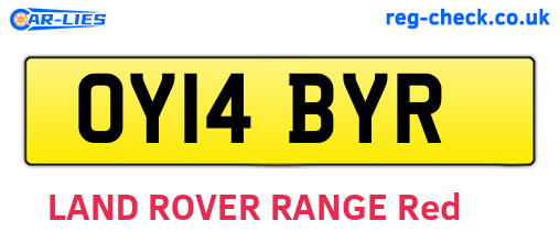 OY14BYR are the vehicle registration plates.