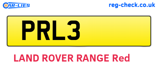 PRL3 are the vehicle registration plates.