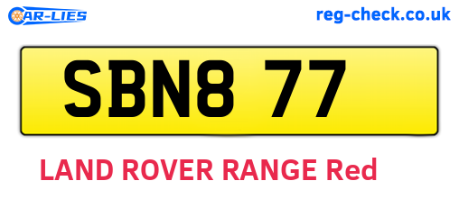 SBN877 are the vehicle registration plates.