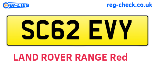 SC62EVY are the vehicle registration plates.