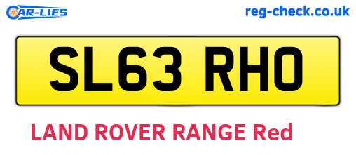 SL63RHO are the vehicle registration plates.