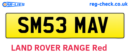 SM53MAV are the vehicle registration plates.
