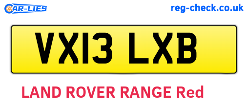 VX13LXB are the vehicle registration plates.
