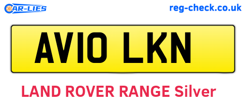 AV10LKN are the vehicle registration plates.