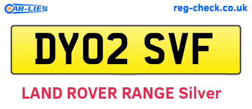 DY02SVF are the vehicle registration plates.