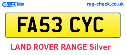 FA53CYC are the vehicle registration plates.
