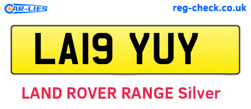 LA19YUY are the vehicle registration plates.