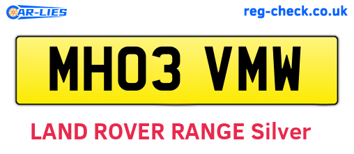 MH03VMW are the vehicle registration plates.