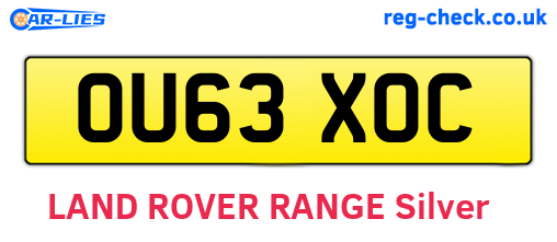 OU63XOC are the vehicle registration plates.