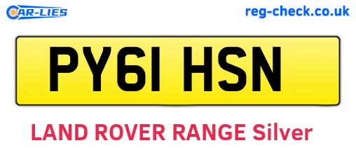 PY61HSN are the vehicle registration plates.