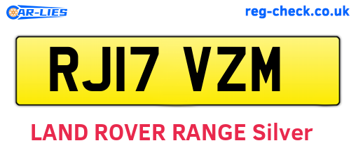 RJ17VZM are the vehicle registration plates.