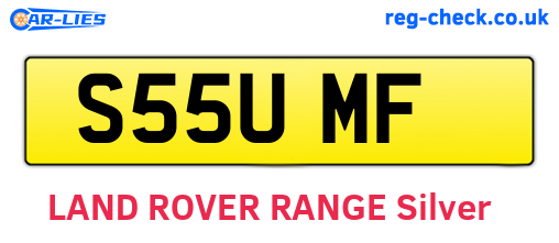 S55UMF are the vehicle registration plates.