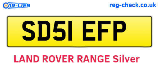 SD51EFP are the vehicle registration plates.